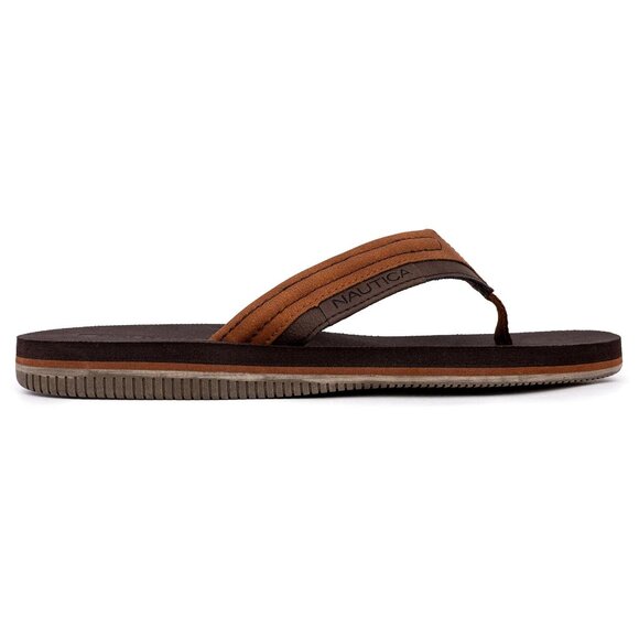 NWT Nautica Men's Sandals Flip Flop Brown Size 13 - Picture 3 of 3